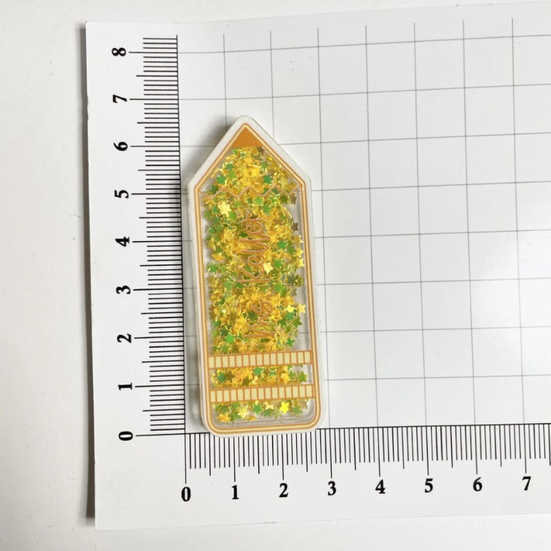 Wholesale 20PCS Teacher Acrylic Quicksand Rotatable ID Buckle
